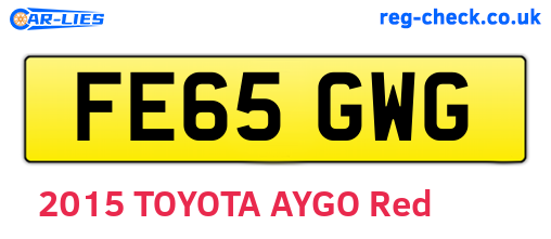 FE65GWG are the vehicle registration plates.