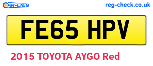 FE65HPV are the vehicle registration plates.