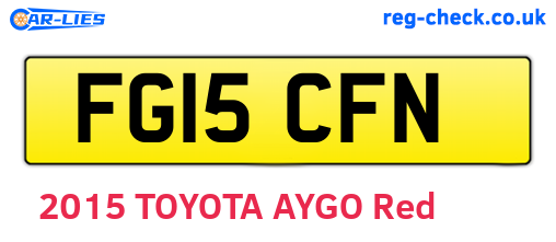 FG15CFN are the vehicle registration plates.