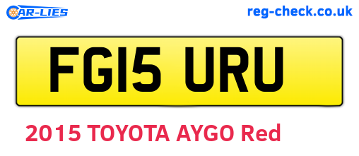 FG15URU are the vehicle registration plates.