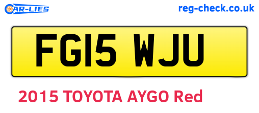 FG15WJU are the vehicle registration plates.