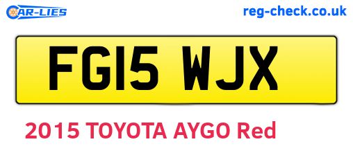 FG15WJX are the vehicle registration plates.