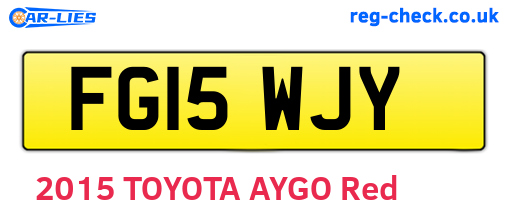 FG15WJY are the vehicle registration plates.