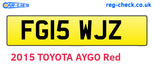 FG15WJZ are the vehicle registration plates.