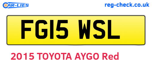 FG15WSL are the vehicle registration plates.