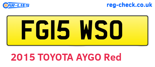 FG15WSO are the vehicle registration plates.