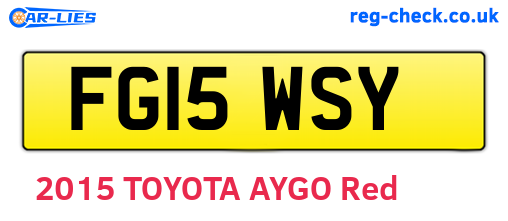 FG15WSY are the vehicle registration plates.