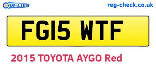 FG15WTF are the vehicle registration plates.