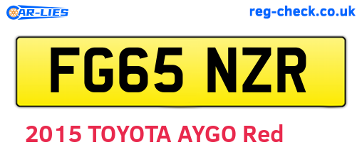 FG65NZR are the vehicle registration plates.
