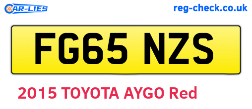 FG65NZS are the vehicle registration plates.