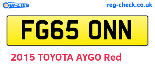 FG65ONN are the vehicle registration plates.