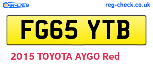 FG65YTB are the vehicle registration plates.