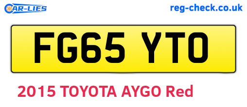 FG65YTO are the vehicle registration plates.