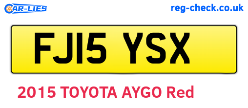 FJ15YSX are the vehicle registration plates.
