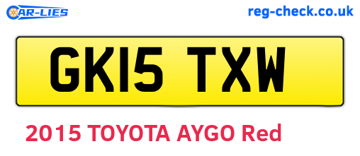 GK15TXW are the vehicle registration plates.