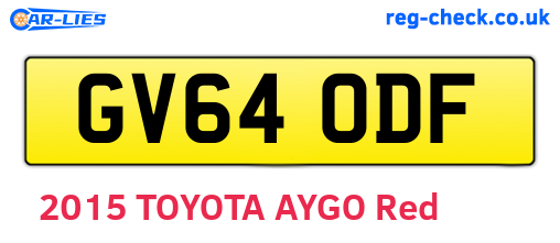 GV64ODF are the vehicle registration plates.