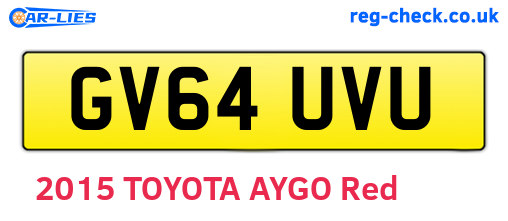 GV64UVU are the vehicle registration plates.