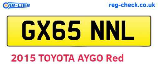 GX65NNL are the vehicle registration plates.