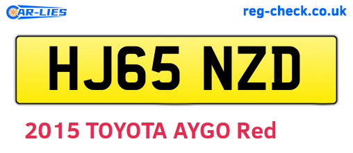 HJ65NZD are the vehicle registration plates.