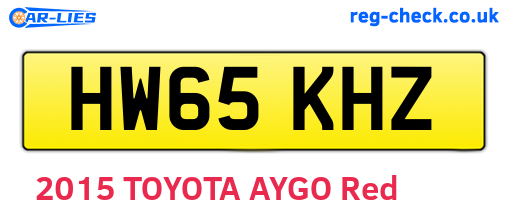 HW65KHZ are the vehicle registration plates.