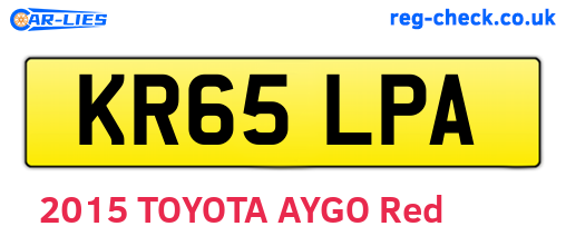 KR65LPA are the vehicle registration plates.