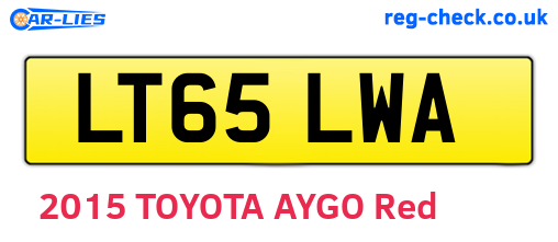 LT65LWA are the vehicle registration plates.