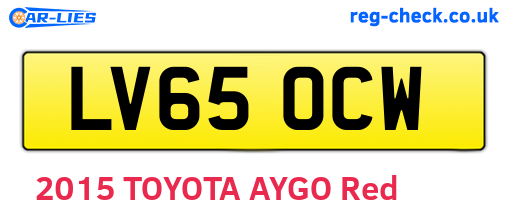 LV65OCW are the vehicle registration plates.