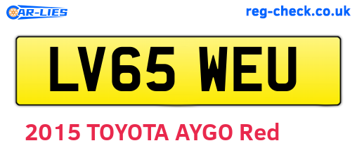 LV65WEU are the vehicle registration plates.