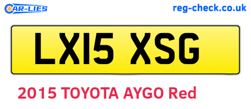 LX15XSG are the vehicle registration plates.