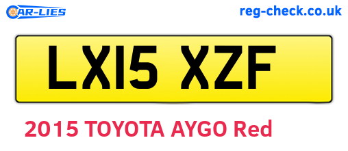 LX15XZF are the vehicle registration plates.