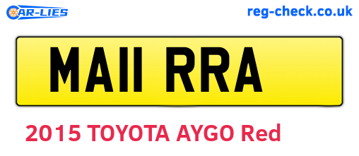 MA11RRA are the vehicle registration plates.