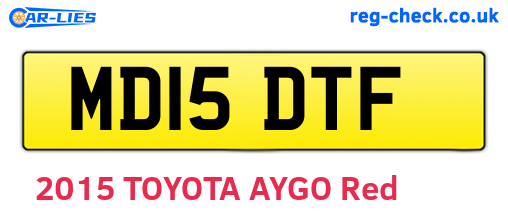 MD15DTF are the vehicle registration plates.