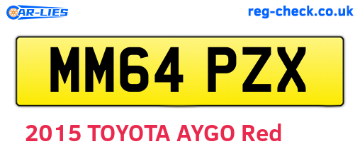 MM64PZX are the vehicle registration plates.