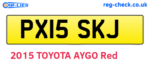 PX15SKJ are the vehicle registration plates.