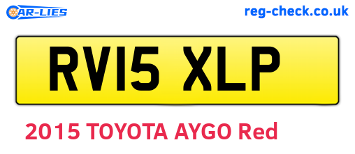 RV15XLP are the vehicle registration plates.