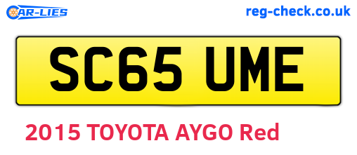 SC65UME are the vehicle registration plates.