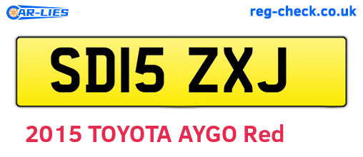 SD15ZXJ are the vehicle registration plates.