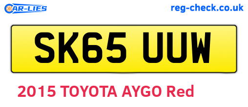 SK65UUW are the vehicle registration plates.