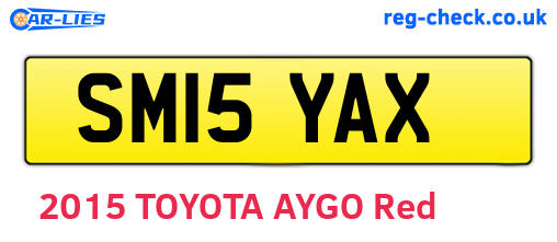 SM15YAX are the vehicle registration plates.