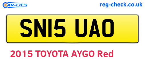 SN15UAO are the vehicle registration plates.