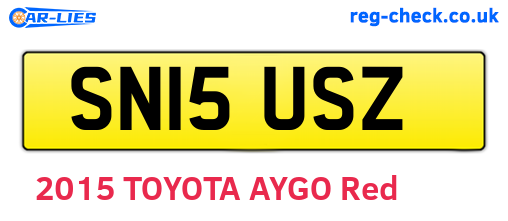 SN15USZ are the vehicle registration plates.