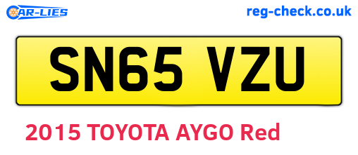 SN65VZU are the vehicle registration plates.