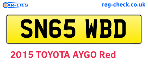 SN65WBD are the vehicle registration plates.