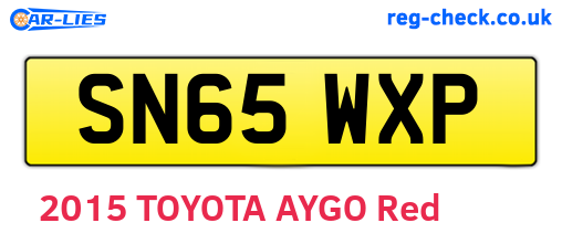SN65WXP are the vehicle registration plates.