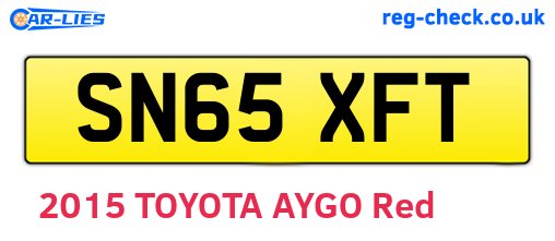 SN65XFT are the vehicle registration plates.