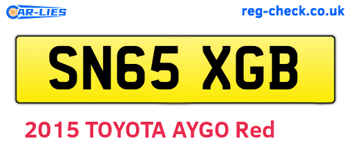 SN65XGB are the vehicle registration plates.