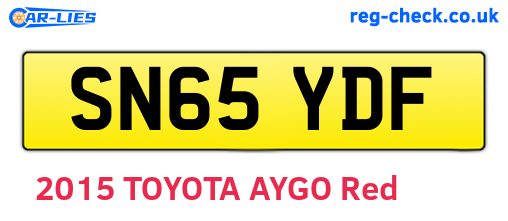 SN65YDF are the vehicle registration plates.