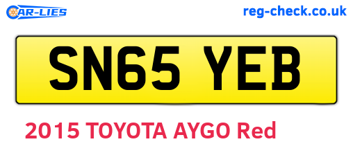 SN65YEB are the vehicle registration plates.