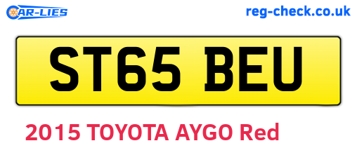ST65BEU are the vehicle registration plates.