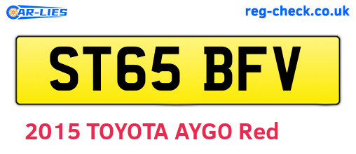 ST65BFV are the vehicle registration plates.